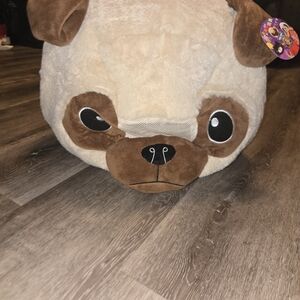 Kids Plush Pug Costume Hood - Cream and Brown